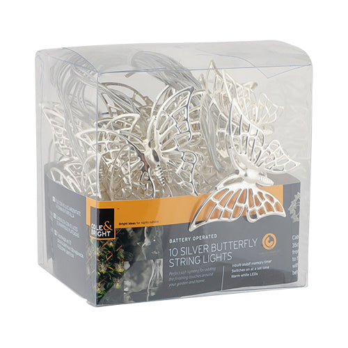 Cole & Bright 10 Silver Butterfly String Lights Garden Lights Cole & Bright   