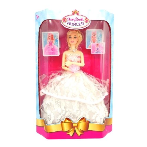 Story Book Princess Doll 28cm Dolls & Accessories FabFinds White/Pink  