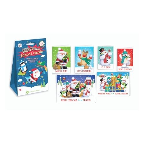 Kids Boxed Christmas School Cards 12 Pk Christmas Cards Gift Works   
