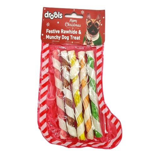 Drools Festive Rawhide & Munchy Sticks Dog Treats Christmas Gifts for Dogs Drools   