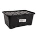 Black Plastic Storage Box With Lid 14L Storage Boxes FabFinds   