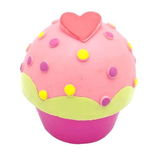 Petface Latex Cake Dog Toy Dog Toys Pet Face Pink Cupcake  