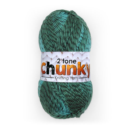 Turquoise & Green Two Tone Chunky Knitting Yarn 200g Knitting Yarn & Wool FabFinds   