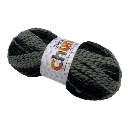 Grey and Black Two Tone Chunky Knitting Yarn 200g Knitting Yarn & Wool FabFinds   