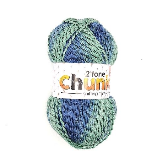 Green and Blue Two Tone Chunky Knitting Yarn 200g Knitting Yarn & Wool FabFinds   