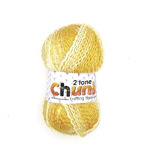 Yellow Two Tone Chunky Knitting Yarn 200g Knitting Yarn & Wool FabFinds   