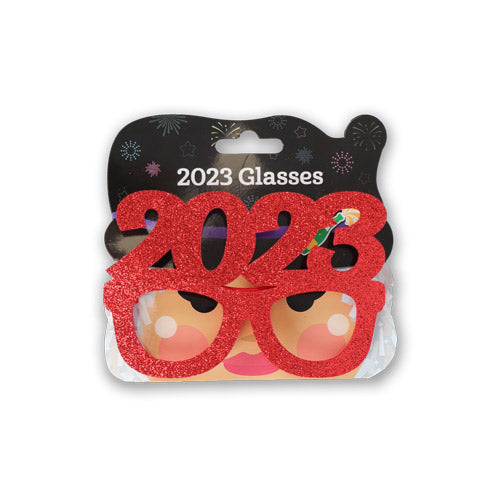 2023 New Year Novelty Glasses Assorted Colours Christmas Accessories FabFinds Red  