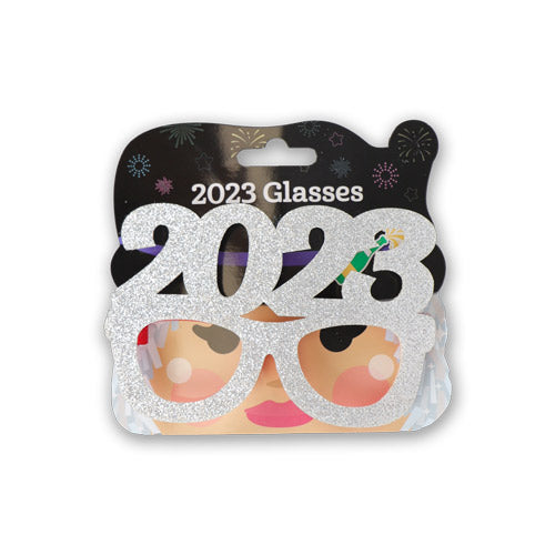 2023 New Year Novelty Glasses Assorted Colours Christmas Accessories FabFinds Silver  