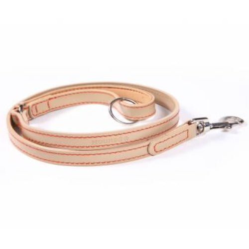 Hounds Chelsea Stitch Contrast Leather Dog Lead Dog Accessories Hounds Cream  