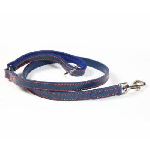 Hounds Chelsea Stitch Contrast Leather Dog Lead Dog Accessories Hounds Dark Blue  