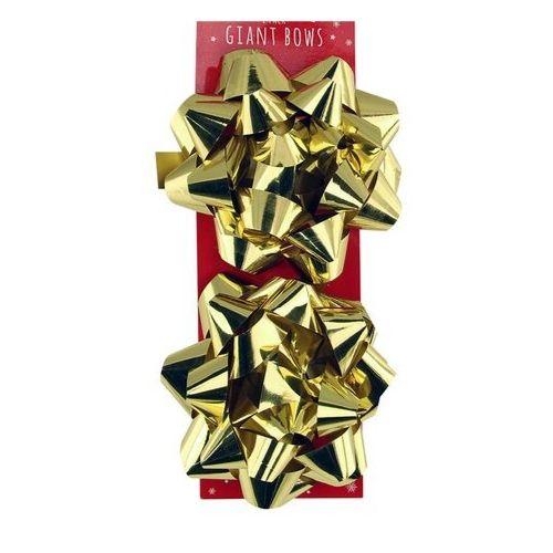 Christmas Giant Foil Gift Bows 2 Pack Assorted Colours Christmas Tags & Bows FabFinds Metallic Gold  