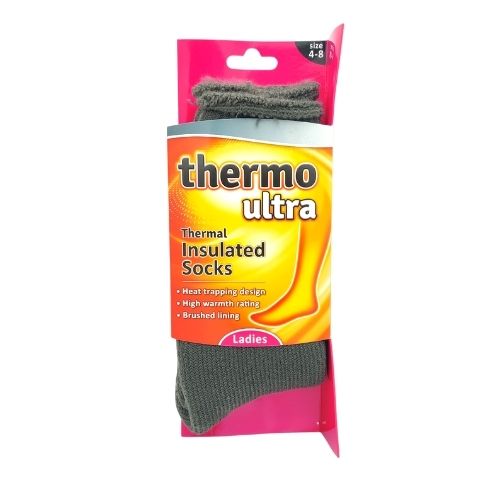 Women’s Thermo Ultra Thermal Insulated Socks Socks & Snuggle Socks FabFinds Grey  