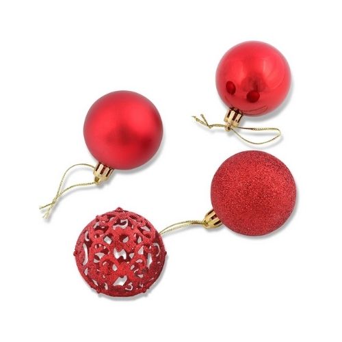 Shatterproof Christmas 50mm 24 Pack Baubles Christmas Baubles, Ornaments & Tinsel FabFinds Red  