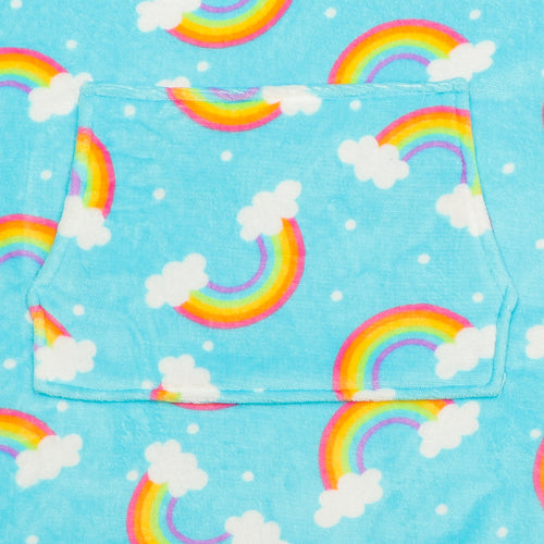 Kids Rainbow Soft 'n' Snug Plush Blanket Hoodie Kids Clothing FabFinds   