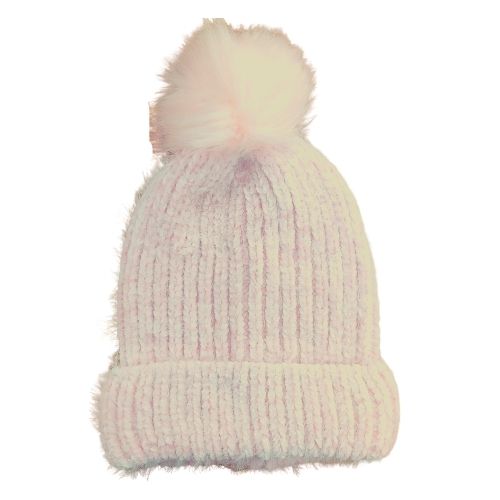 Girls Chenille Pom Pom Hat Assorted Colours Hats, Gloves & Scarves FabFinds Pink  