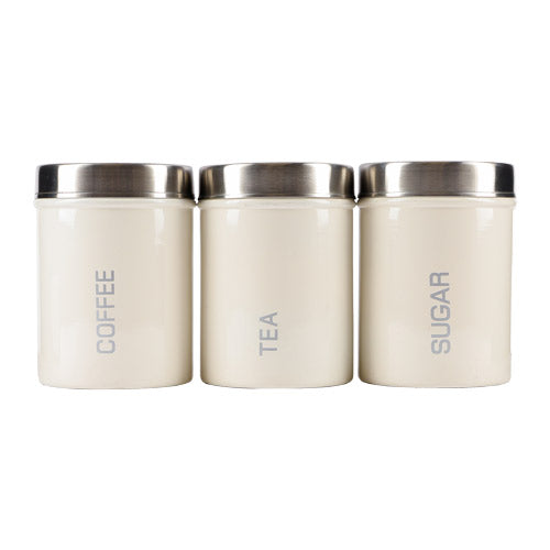 White Chrome Kitchen Canister Storage Set FabFinds
