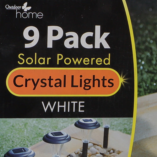 Solar Powered Crystal Lights White 9 Pack Solar Lights FabFinds   