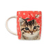 Red and White Spot Kitten and Bow Mug Mugs FabFinds   