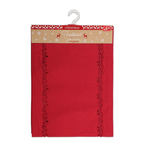 Christmas Traditional Table Runner Assorted Colours Christmas Tableware FabFinds Red  