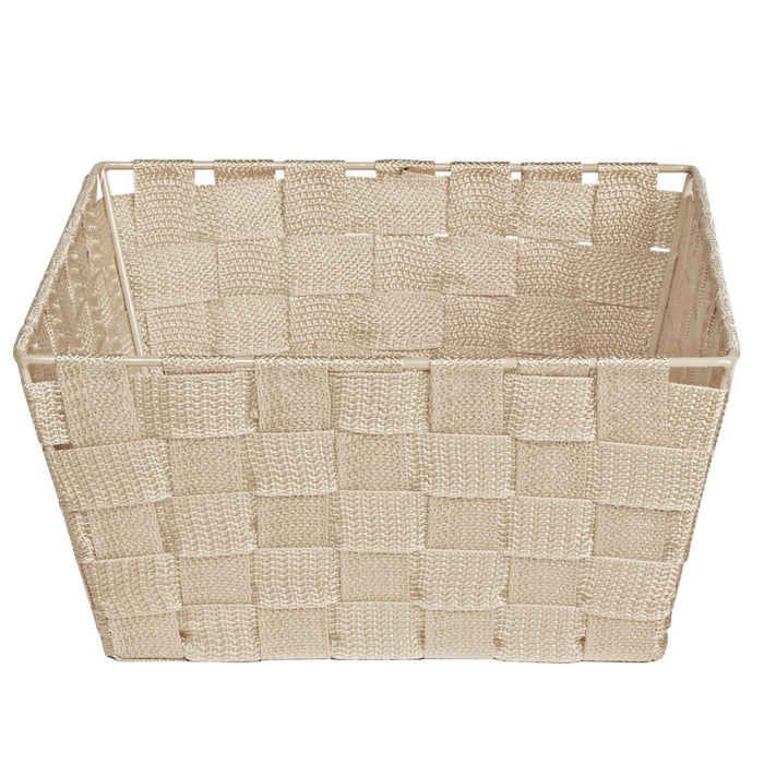 Mini Wide Weave Home Storage Baskets Set of 3 Storage Baskets FabFinds Beige  