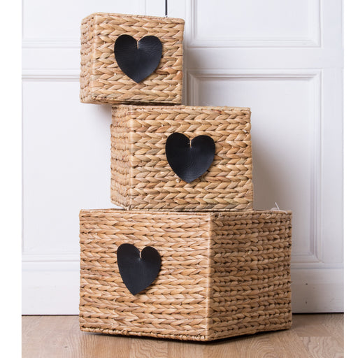 Wicker Heart Storage Baskets Assorted Sizes Storage Baskets FabFinds   