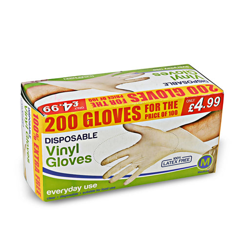 Buy Disposable Vinyl Gloves 200 Pk FabFinds