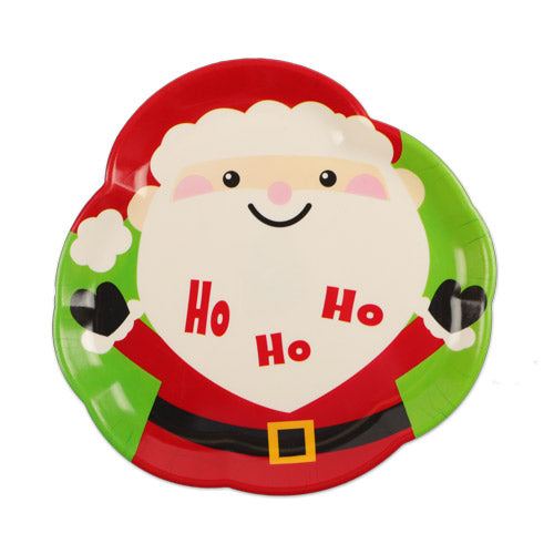 Round Santa Serving Tray Assorted Styles Christmas Tableware PMS Santa Ho Ho Ho  