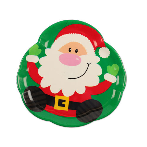 Round Santa Serving Tray Assorted Styles Christmas Tableware PMS Jumping Santa  