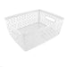 Patterned Plastic Storage Baskets Set of 3 Storage Baskets FabFinds Small White 