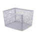 Patterned Plastic Storage Baskets Set of 3 Storage Baskets FabFinds Large Light Grey 