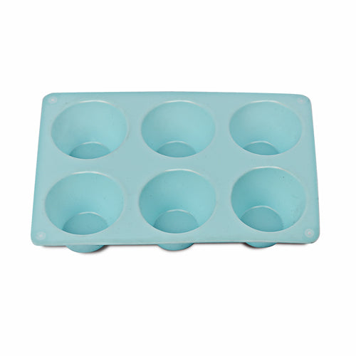 Baking Essentials Pastel Silicone Muffin 6 Cup Tray Pots & Pans Baking Essentials Blue  