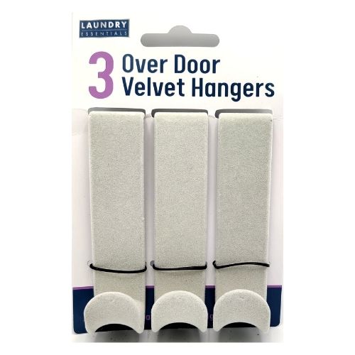 Over Door Velvet Hangers 3 Pack Storage Accessories Laundry Essentials Cream  