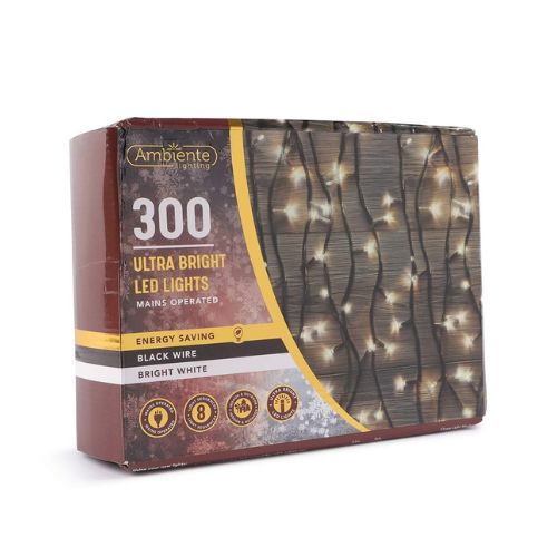 Ambiente Lighting 300 Ultra Bright LED Lights Assorted Colours Christmas Indoor & Outdoor Lighting Ambiente lighting White  