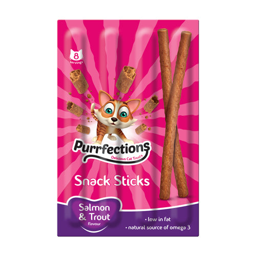 Purrfections Cat Sticks Salmon and Trout 8pk Cat Food & Treats Purrfections   