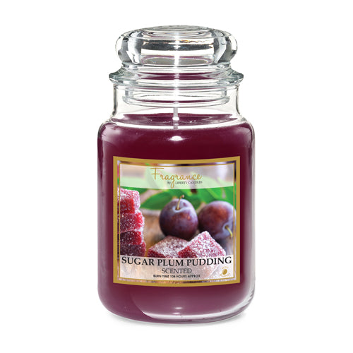 Fragrance Sugar Plum Pudding Scented Jar Candle 18oz Candles Liberty Candles   