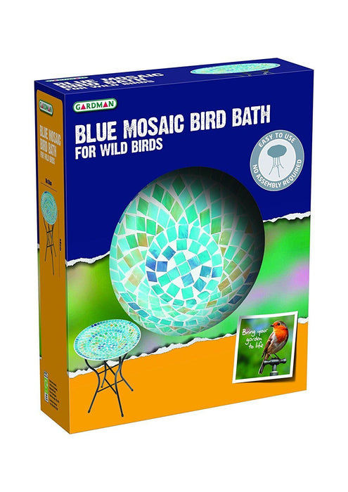 Gardman Mosaic Glass Bird Bath Blue Bird Baths FabFinds   