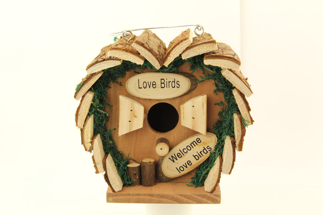 Love Birds Wild Bird Nesting Box Garden Decor FabFinds   