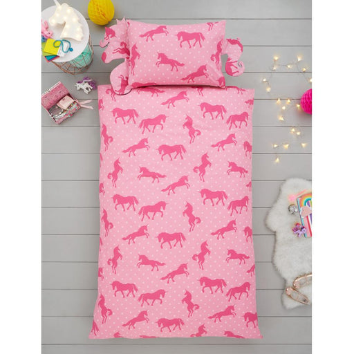 Unicorn Rainbow Miracles Kids Reversible Duvet Cover and Pillowcase Set Duvet Sets FabFinds   