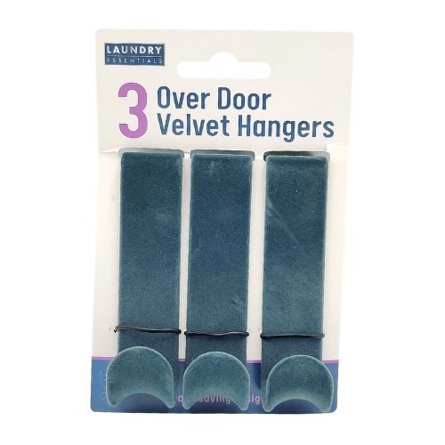 Over Door Velvet Hangers 3 Pack Storage Accessories Laundry Essentials Navy  