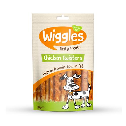 Wiggles Chicken Twisters Dog Treats Assorted Sizes Dog Food & Treats Wiggles 1 x 90g  