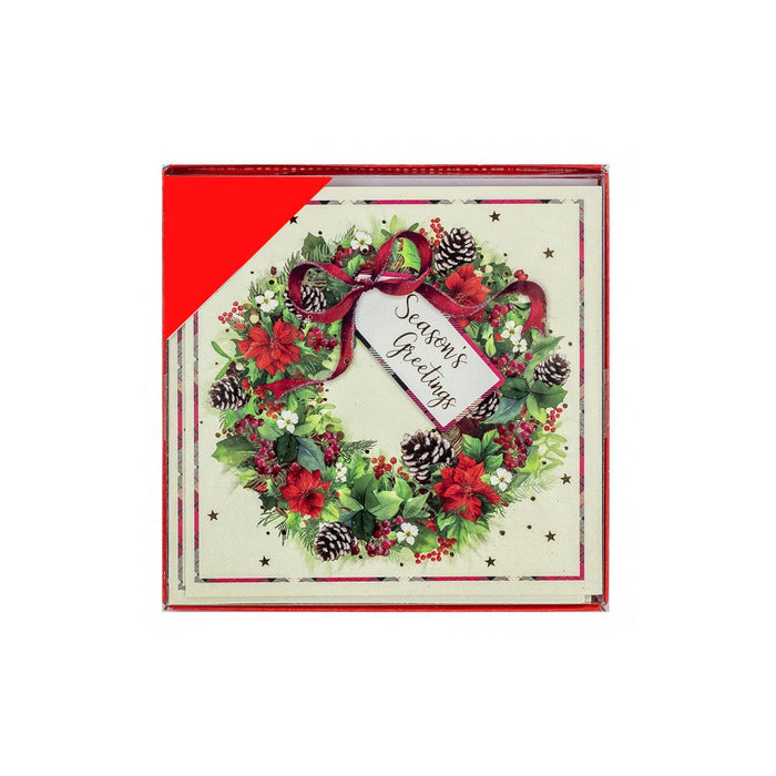 Seasons Greetings Wreath Christmas Cards Pack of 12 Christmas Cards Fabfinds   