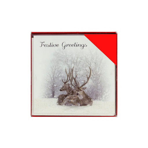 Festive Greetings Stag Christmas Cards Pack of 12 Christmas Cards Fabfinds   