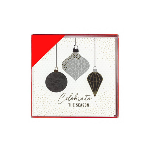 Celebrate The Season Baubles Christmas Cards Pack of 12 Christmas Cards Fabfinds   