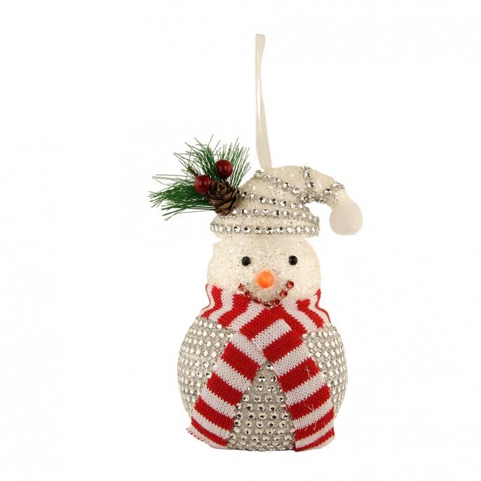 Silver Gem Snowman Hanging Festive Christmas Decoration Christmas Baubles, Ornaments & Tinsel FabFinds   
