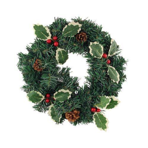 Maine Christmas Holly Wreath Decoration 35cm Christmas Garlands, Wreaths & Floristry FabFinds   