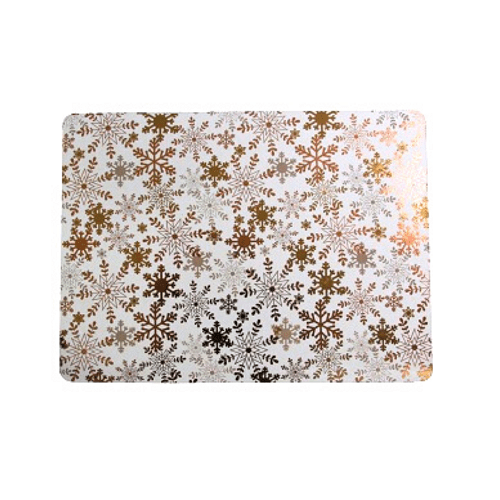 Snowflake Christmas Place-mats White & Gold 4 Pack Christmas Tableware FabFinds   