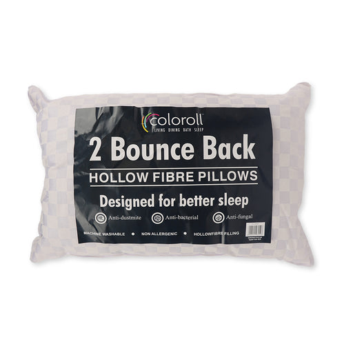 Coloroll 2 Bounce Back Hollow Fibre Pillows 2 Pk Pillows Coloroll   