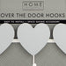 Home Collection Overdoor Grey Heart Hooks Storage Accessories home collection   