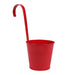 Colourful Tin Pail Over The Fence Plant Pot Large 15cm Assorted Colours Plant Pots & Planters FabFinds Red  