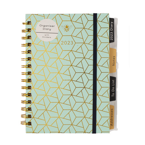 A5 Sage Bee 2023 Organiser Diary Diary FabFinds   